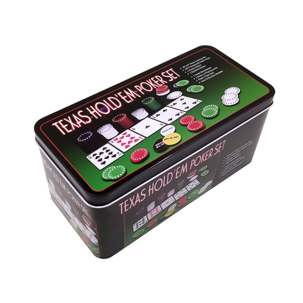 [LMY25-3-67] JUEGO COMPLETO DE POKER TEXAS HOLD'EM EN ESTUCHE METÁLICO