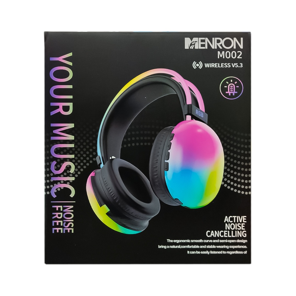 [LMA25-7-17492-29] AURICULARES DIADEMA MENRON M002 - SONIDO ESTÉREO Y DISEÑO COLORIDO