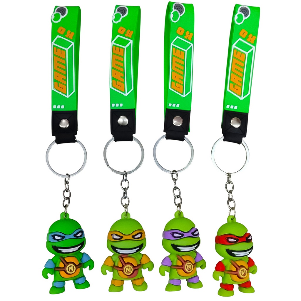 [LMA25-7-2162-5AA3] DOCENA DE LLAVEROS TORTUGA NINJA - JUEGO DE 4