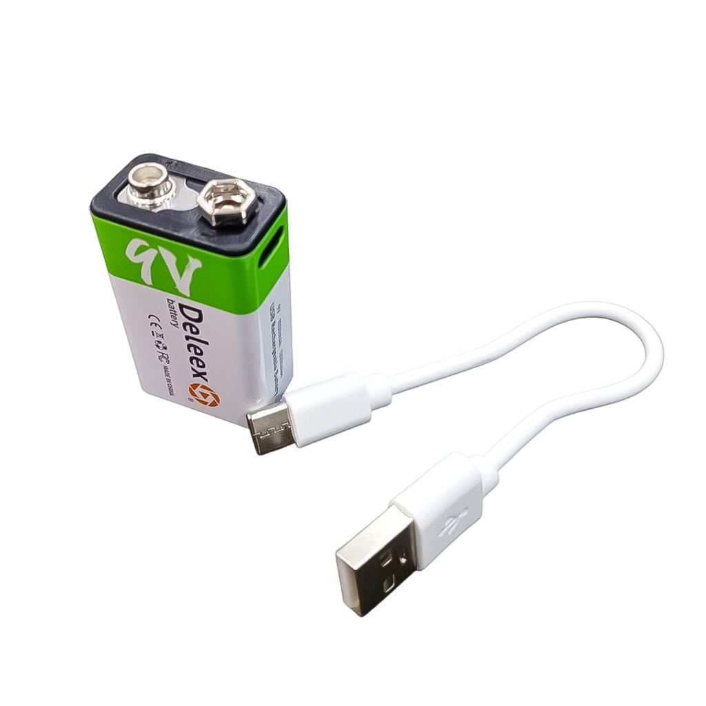 [LMJ25-9-254-16-8] BATERÍA CUADRADA RECARGABLE DELEEX 9V CON CARGA USB