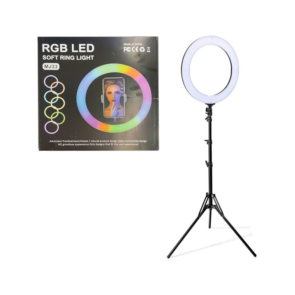 [LMY25-10-257-10-2] ARO DE LUZ RGB DE 13 PULGADAS MJ33 CON TRÍPODE AJUSTABLE