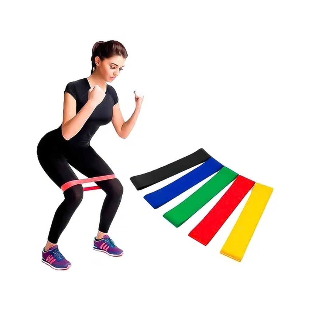 [LMY25-10-257-7-1] SET DE 5 BANDAS ELÁSTICAS DE ENTRENAMIENTO PARA FITNESS - COLORES VIBRANTES