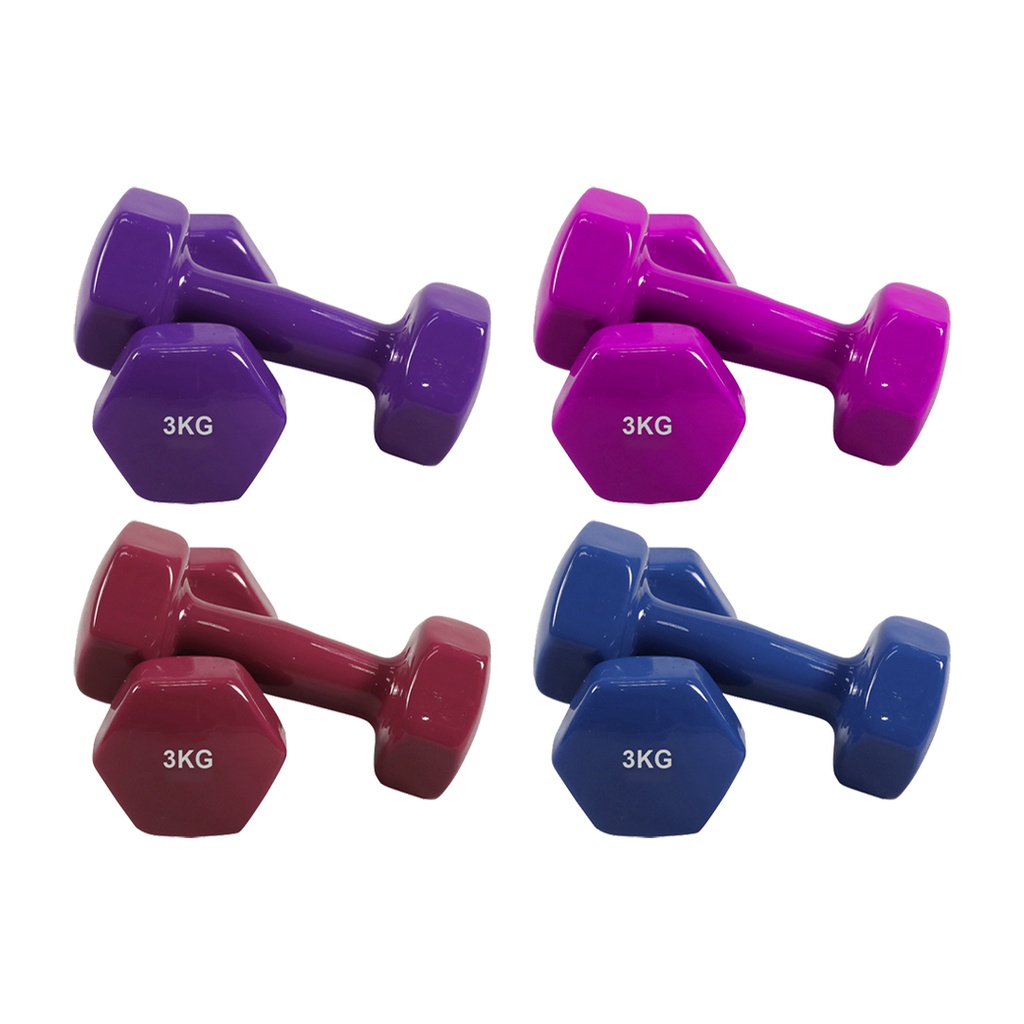 [LMN25-11-257-7-4] PAR DE MANCUERNAS HEXAGONALES DE 3KG PARA ENTRENAMIENTO Y FITNESS