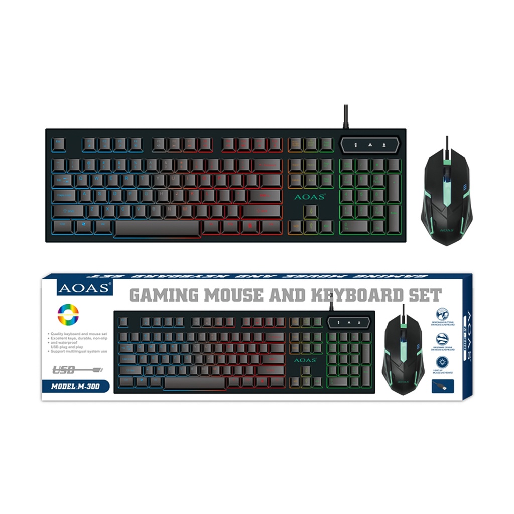 [LM24-5-68] TECLADO AOAS M-300 - TECLADO GAMING CON RETROILUMINACIÓN