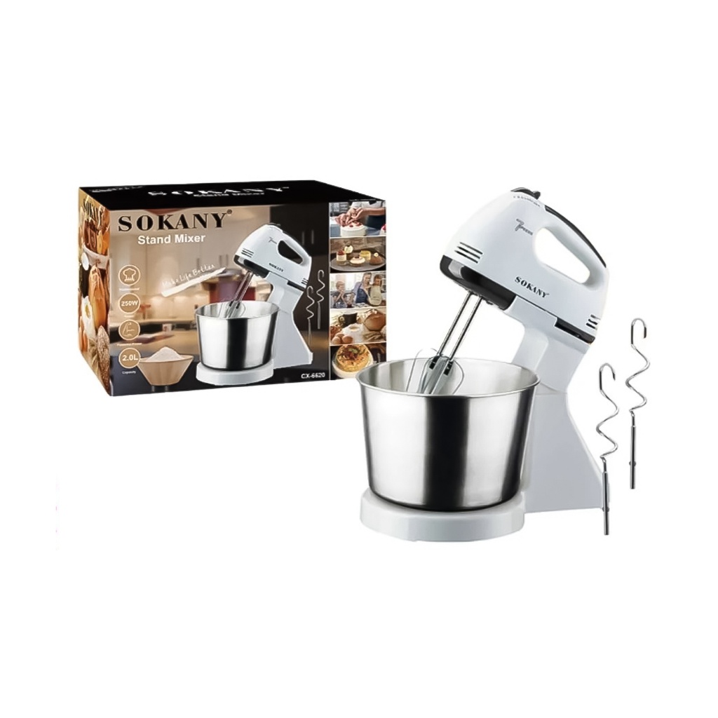 [LM24-9-39] BATIDORA ELÉCTRICA CX-6620, MEZCLADORA DE COCINA CON TAZÓN DE ACERO INOXIDABLE