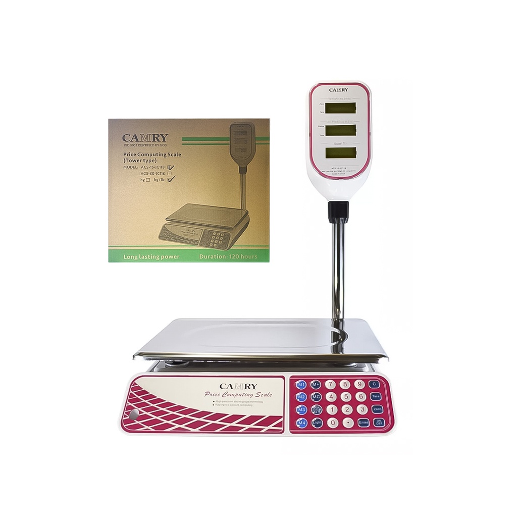 [LM24-11-1007] BALANZA DIGITAL DE MESA ACS-15-JC11B PARA COCINA Y COMERCIO EN KG/LB CON PANTALLA Y TECLADO