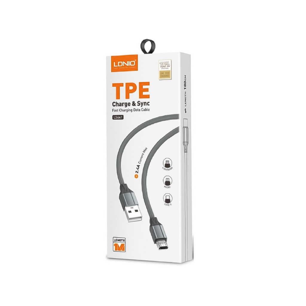 [LM25-1-1002] CABLE DE CARGA Y SINCRONIZACIÓN USB A MICRO USB DE 1 METRO