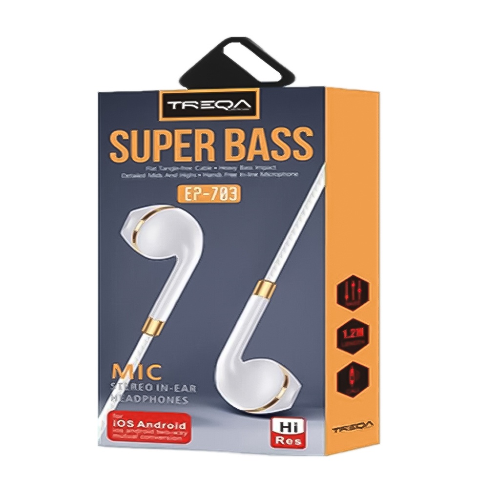 [LM24-11-29] AUDÍFONOS TREQA SUPER BASS EP-703 - SONIDO POTENTE Y ESTILO ELEGANTE