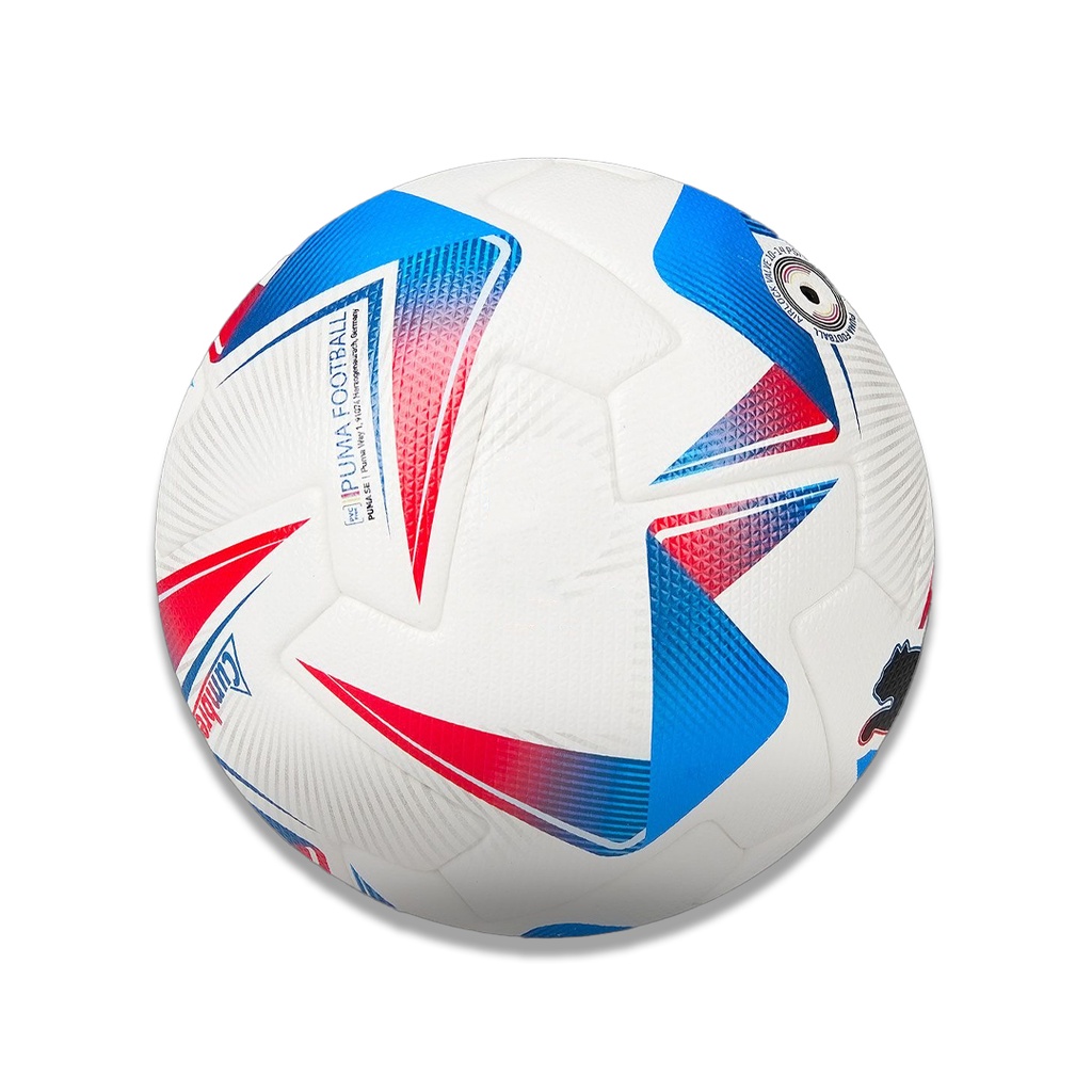 [LM24-10-651] BALÓN DE FÚTBOL BLANCO CON TRAZOS AZUL Y ROJO