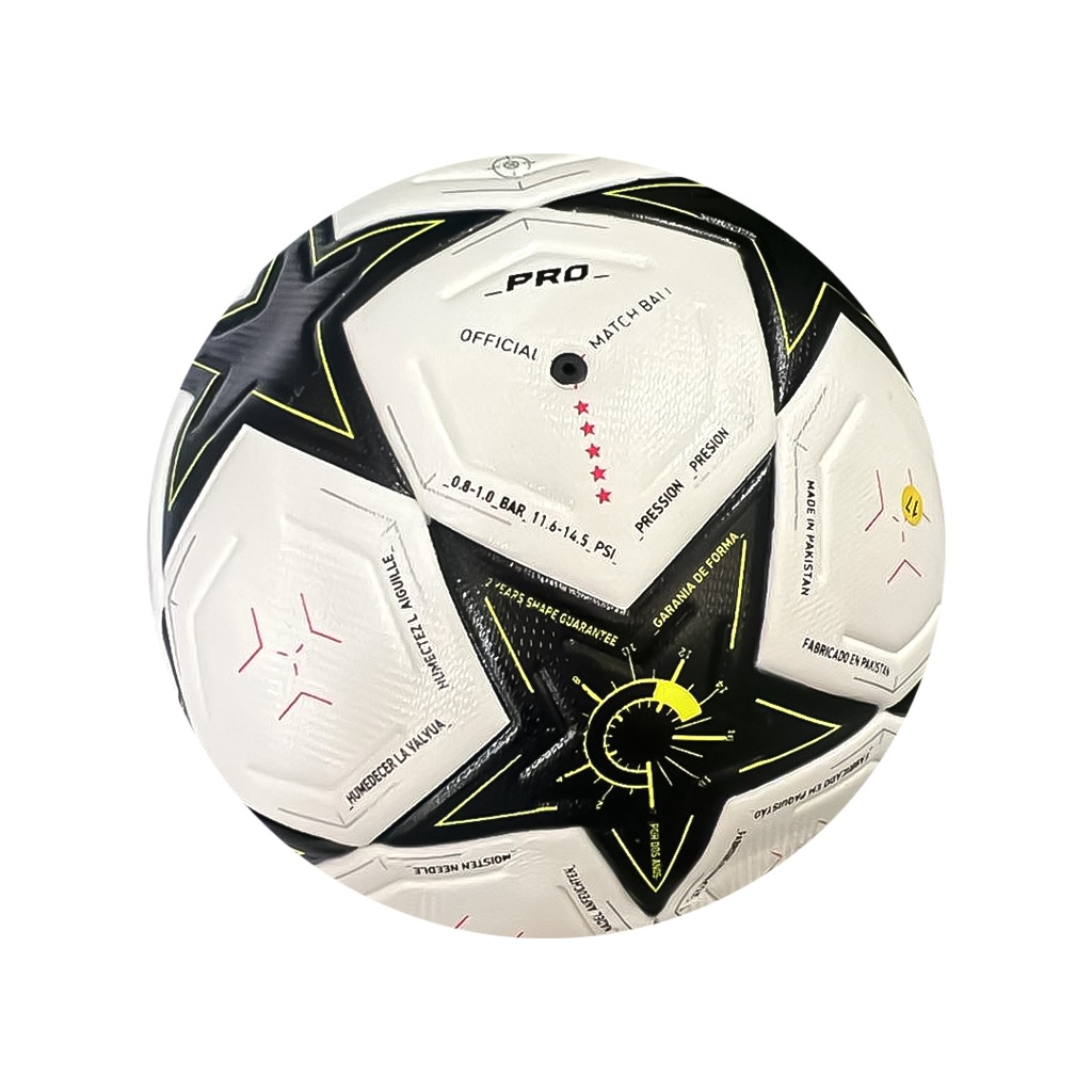 [LM24-10-654] BALÓN DE FÚTBOL BLANCO CON ESTRELLAS NEGRAS